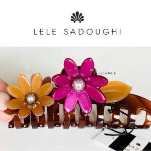 Lele Sadoughi Rust Petunia Claw Clip NWT